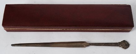 Hallmarked silver letter opener Sheffeild 1974 CB & S Cooper brothers and sons. RD 829775