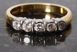 An 18ct gold half eternity diamond ring approx 50 pts size Q