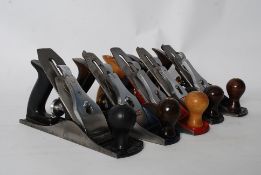 Tools: A collection of vintage wood working planes to include Stanley Acorn, Record No.3, Record