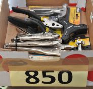 A collection of NEW tools including Rolson and WorkZone, pliers, grips and others etc
