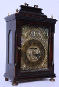 18th century large continental fruitwood cased bracket clock with chain driven twin fusee verge