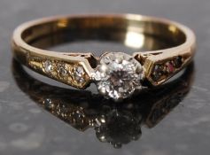 An 18ct gold diamond solitaire ring approx 20 pts size L