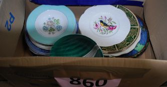 A mixed lot of items to include plates, Bristol bowl, Royal Cauldron Ironstone, Bristol blue and