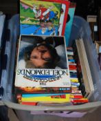 A box of annuals, Blue Peter, Smash, Dr Who, Hurricane etc.