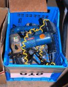 A box of power tools, Jigsaw, grinder sander etc.