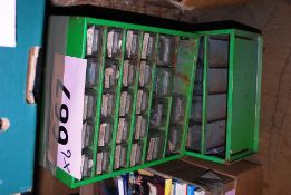 Six metal filing units with drawers