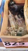 A collection of 19th century and later glass bottles to include apocathery, poison etc