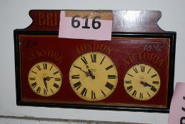 A vintage style hand painted Bristol Shipping Company trio wall clock.