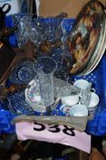 A mixed lot of glassware, an oriental teaset and other items etc.