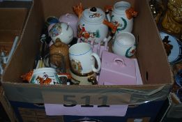 A box to include Hunt tea set , Carltonware breakfast set etc