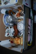 A collection of items to include a Keele St Cottage china teapot together with horse and animal