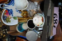A mixed lot of china to include a West German Vase, oriental plates and other items.