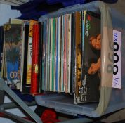 Four boxes of vintage vinyl LP records, ranging from classical to contemporary music.