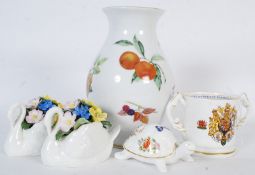 A large Royal Worcester Evesham pattern vase together with a collection of Aynsley to include Posy