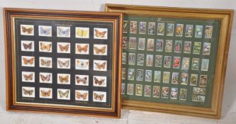 25 John Player & Sons British Butterflies cigarette cards mounted and framed, along with Wills Wild