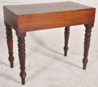 A Victorian mahogany Bidet Stool with ceramic liner and turned supports. approx 58cms wide.