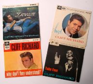 A collection of Cliff Richard vinyl record EPs to include Take Four, Angel, Cliff Richard & The