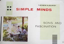 Music Memorabilia. An unframed Simple Minds 'Sons And Fascination' music album poster. Overall 50cms