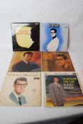 Six Buddy Holly vinyl record albums to include Buddy Holly (no glasses sleeve,) Holly and the Hills,