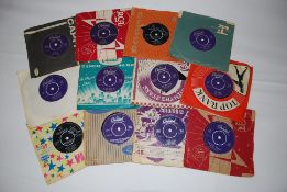 Twelve 45rpm vinyl singles by Gene Vincent, on Capitol & Columbia labels. Over The Rainbow, Be Bop A
