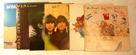 Records: Collection of vinyl albums Wings x 2, John Lennon Walls and Bridges, Double Fantasy,