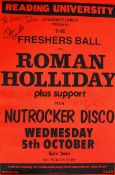 Music Memorabilia. An unframed 'Roman Holliday' signed music  gig / event poster for Reading
