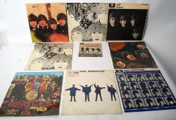 Beatles x9 With the Beatles 1st press mono cover vg Vinyl g along with Rubber Soul, A Hard Days