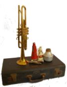 INSTRUMENTS: A cased Henri Selmer Grande prix Geneve 1927 Barcelona 1929 Liege 1930 Brass Trumpet.