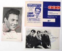 MEMORABILIA: An unused Lonnie Donegan Tour ticket for The Regal, Cirencester along with a signed