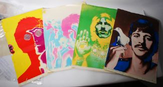 BEATLES MEMORABILIA: A set of 5 1967 Richard Avedon Beatles music posters - original limited edition