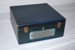 A vintage / retro Pye blue cased record player