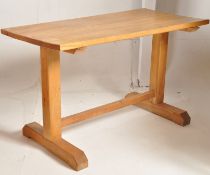 A good light beech wood country small proportioned refectory dining table. Squared legs with splayed