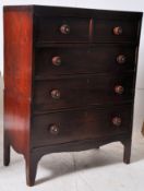 A 19th century Georgian 2 over 3 mahogany chest of drawers. Raised french kick legs with 2 short