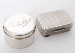 A Victorian silver hallmarked ladies powder puff compact dated to 1899 by L Spiers. Together with