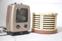 An early 20th century HMV Art Deco cream and brown painted electric heater in the manner of