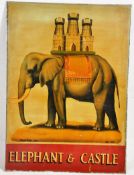 Breweriana: DAVID FISHER (1973) A large double sided hand painted pub sign for The Elephant &