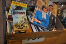 A large quantity of vintage books to include Princess Diana, travel books, RAF book, Annuals, and