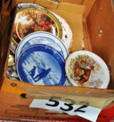 Box to include collectable plates to include Royal Copenhagen, Royal Doulton etc along with a