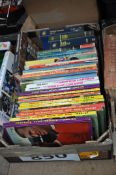 A mixed box of books to include annuals, Rothman football year books etc