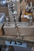 A silver plated 5 branch candelabra