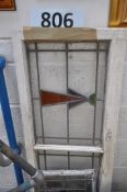 4 Art Deco stained glass windows. One pair measuring 45cm x 36cm and the other pair measuring 47cm x