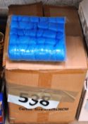 A box of 1000 decorators / painters polythene over shoe protectors / savers in blue