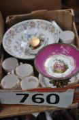 A set of Spode Golden Fern pattern china along with a Minto Haddon Hall signed bowl, limoges trinket