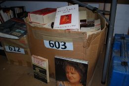 A large box of books to include Who's Who, travel guides, reference books etc