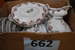 A 19th century Clyde of England part dinner service to include Tureens, plates etc