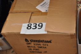 A boxed Steepletone radio
