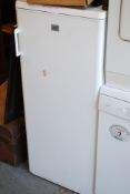 A Zanussi Electrolux tall freezer unit in white finish with fitted interior