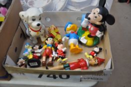 A mixed lot of Disney figurines to include Mickey Mouse, Donald Duck, Disney Moneyboxes and other