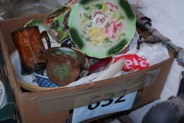 A mixed lot to include vintage plates, tureens, cups and other items.