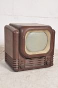 An origianl 1930's Art Deco Bush bakelite cased television / tv. Of angular form complete with